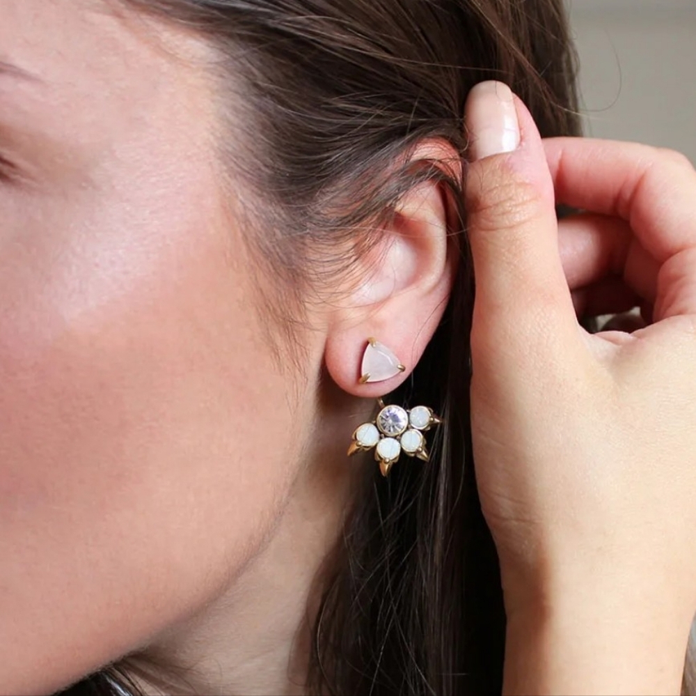 Stella & Dot Gold Ear Jacket Earrings
